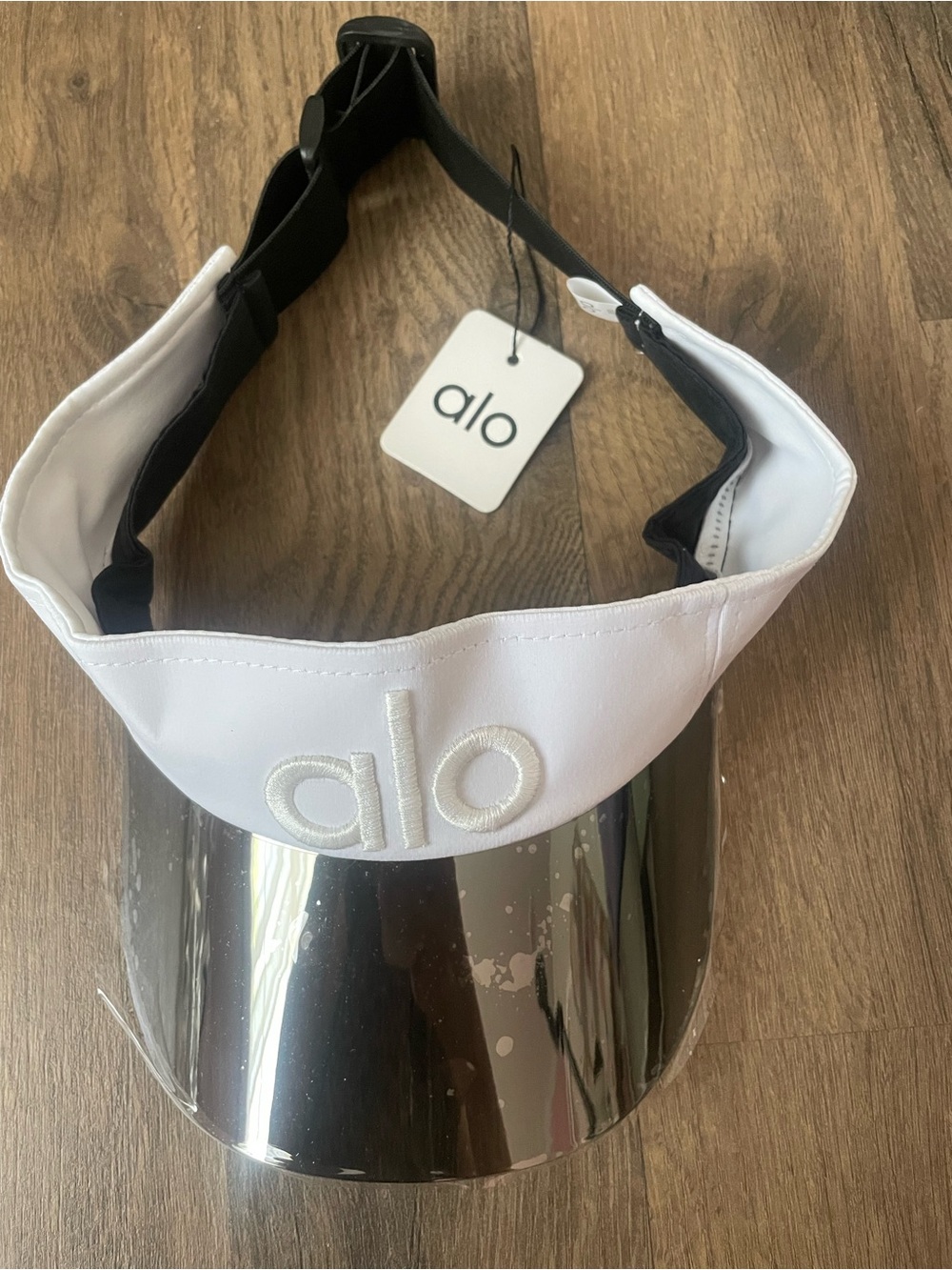 ALO Yoga White Visor with Mirrored Shield Visor